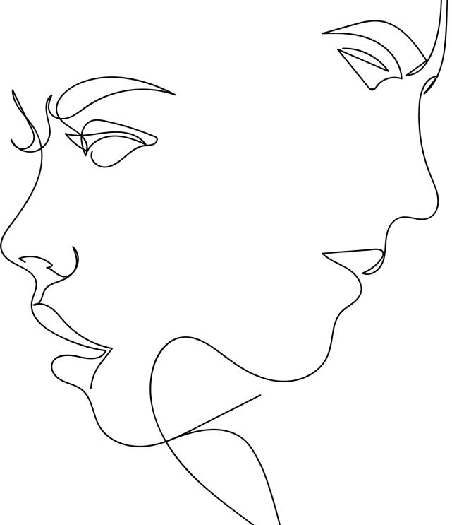Female faces lines (scheme)