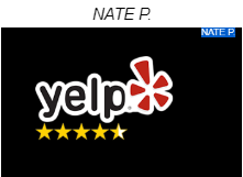 Reviews: Yelp 4,5 stars - Nate P.